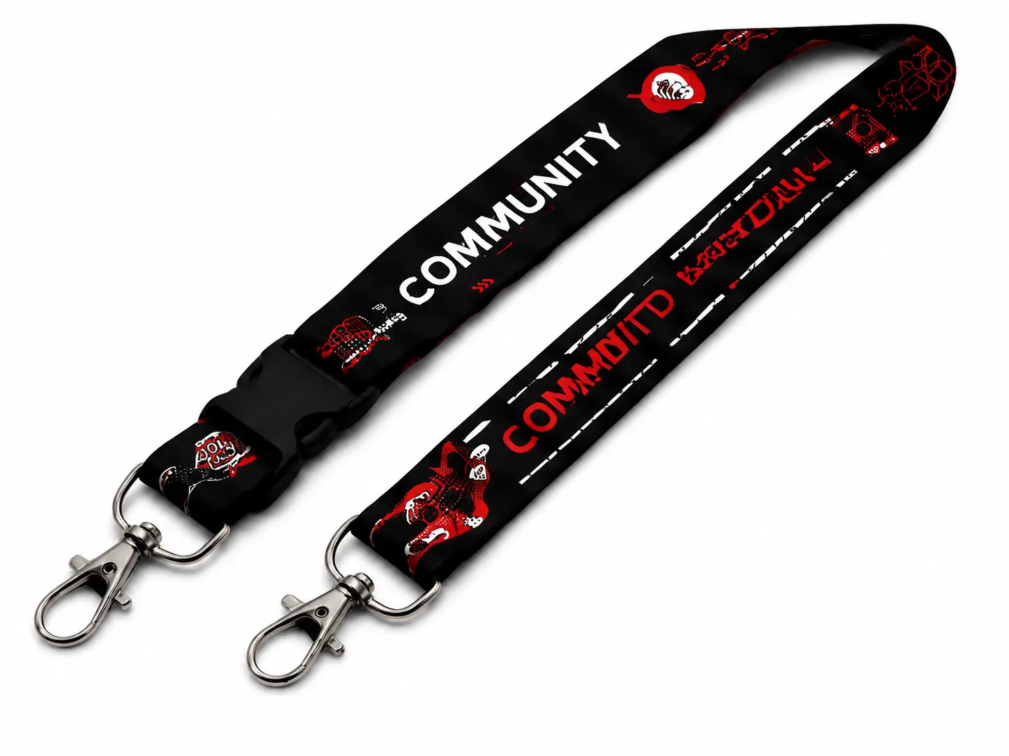Lanyard custom hitam untuk komunitas dan hobi Lanyard Medan