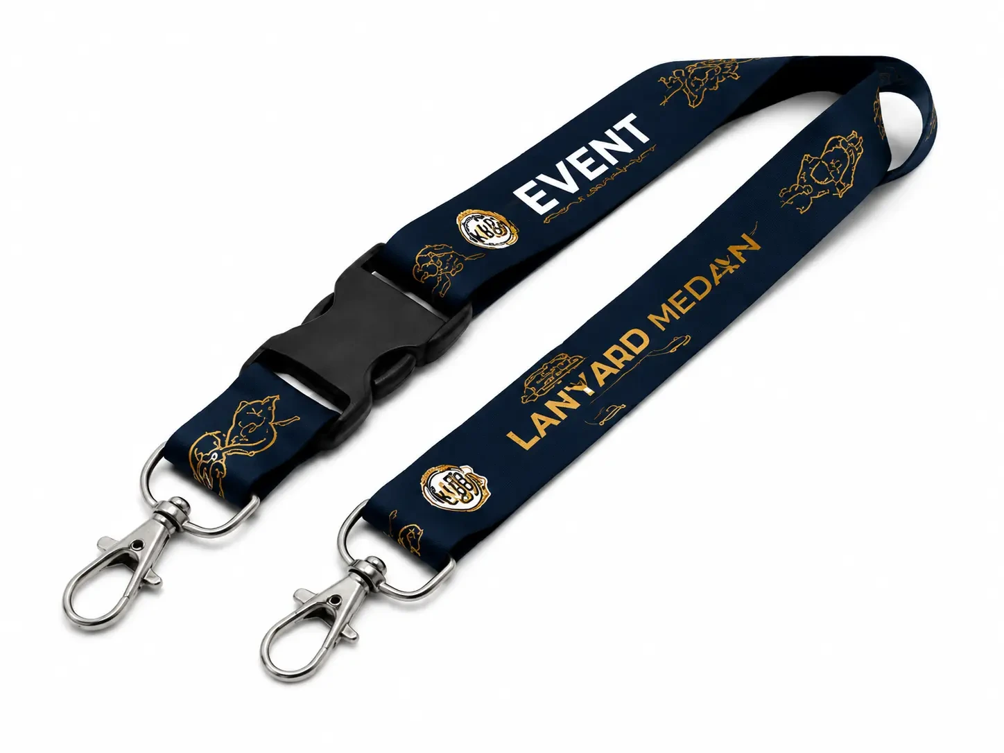 Tali Lanyard Custom Ring O Jahit Stopper Punggung 2 cm